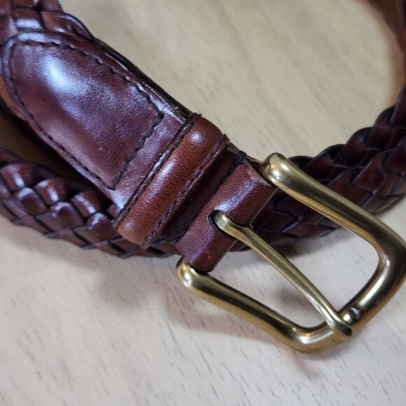 Vintage Eddie Bauer braided leather belt color brown